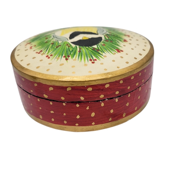 Vintage Hand Painted Chickadee Coaster Set Box & 6 Coasters - Picture 9 of 9